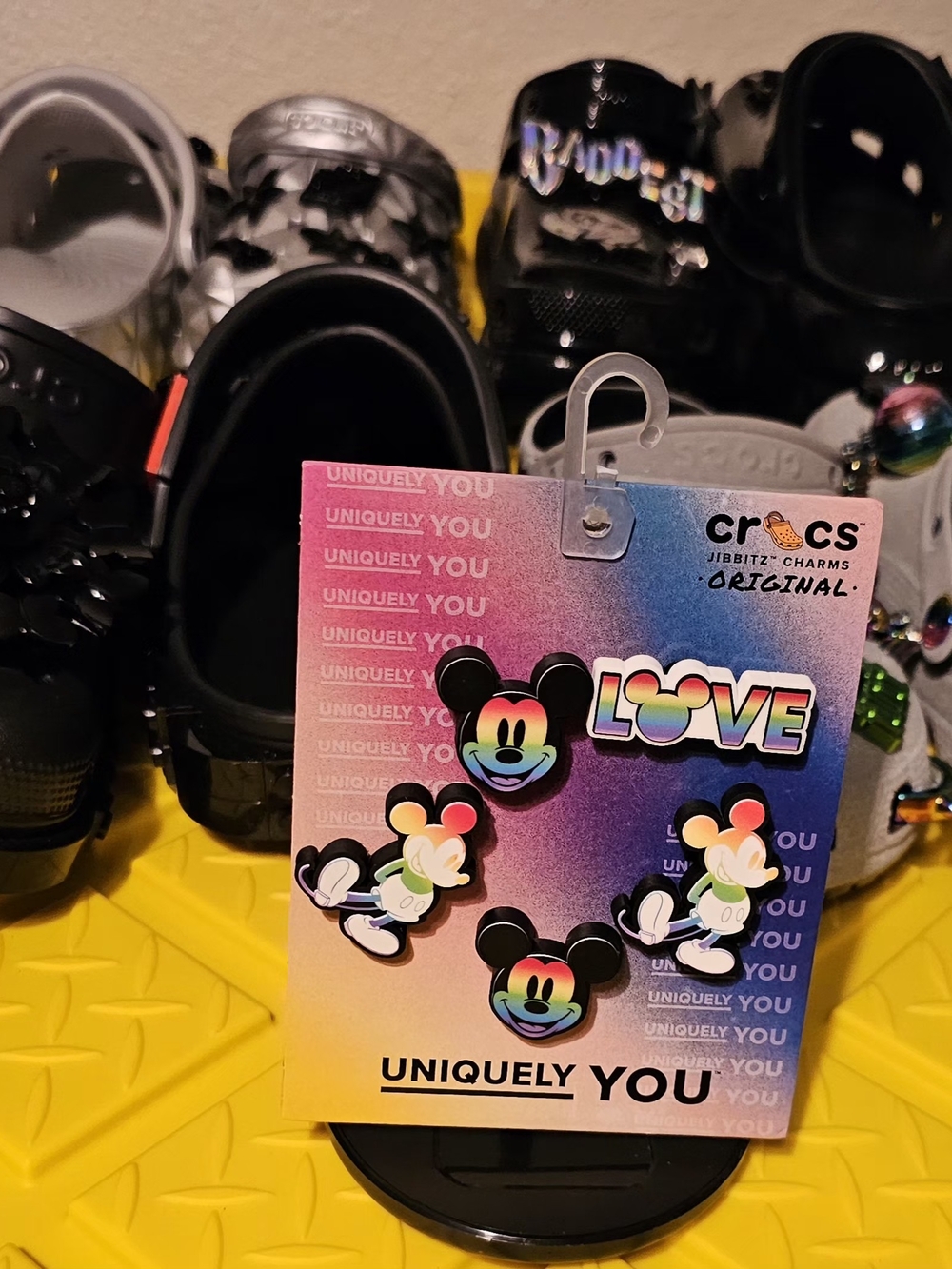 Authentic Rainbow Mickey LOVE Crocs Jibbitz
